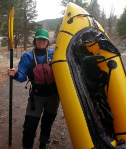 Ready to packraft the Chewaucan River outside Paisley in 2015